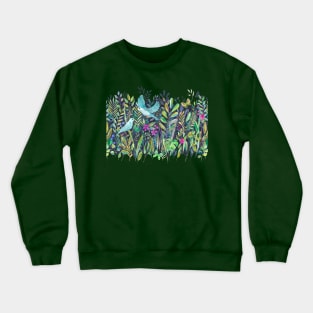 Little Garden Birds in Watercolor Crewneck Sweatshirt